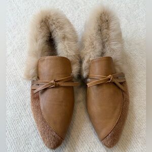 Brown Fur-Lined Loafers